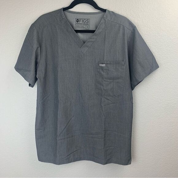 FIGS Leon Three-Pocket Graphite Gray Scrub Top M EUC - Picture 3 of 10